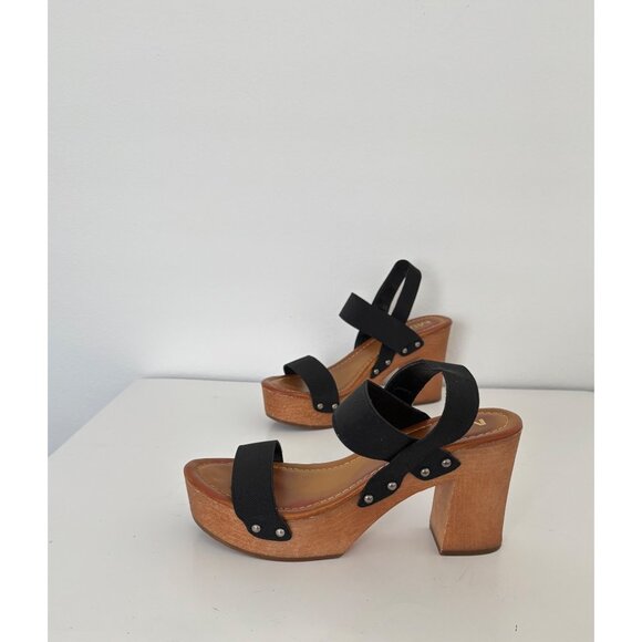 MIA Sandals 10~Fits 9 Chunky Platform Strappy Wooden Heel Retro Boho Cowgirl - Picture 1 of 15